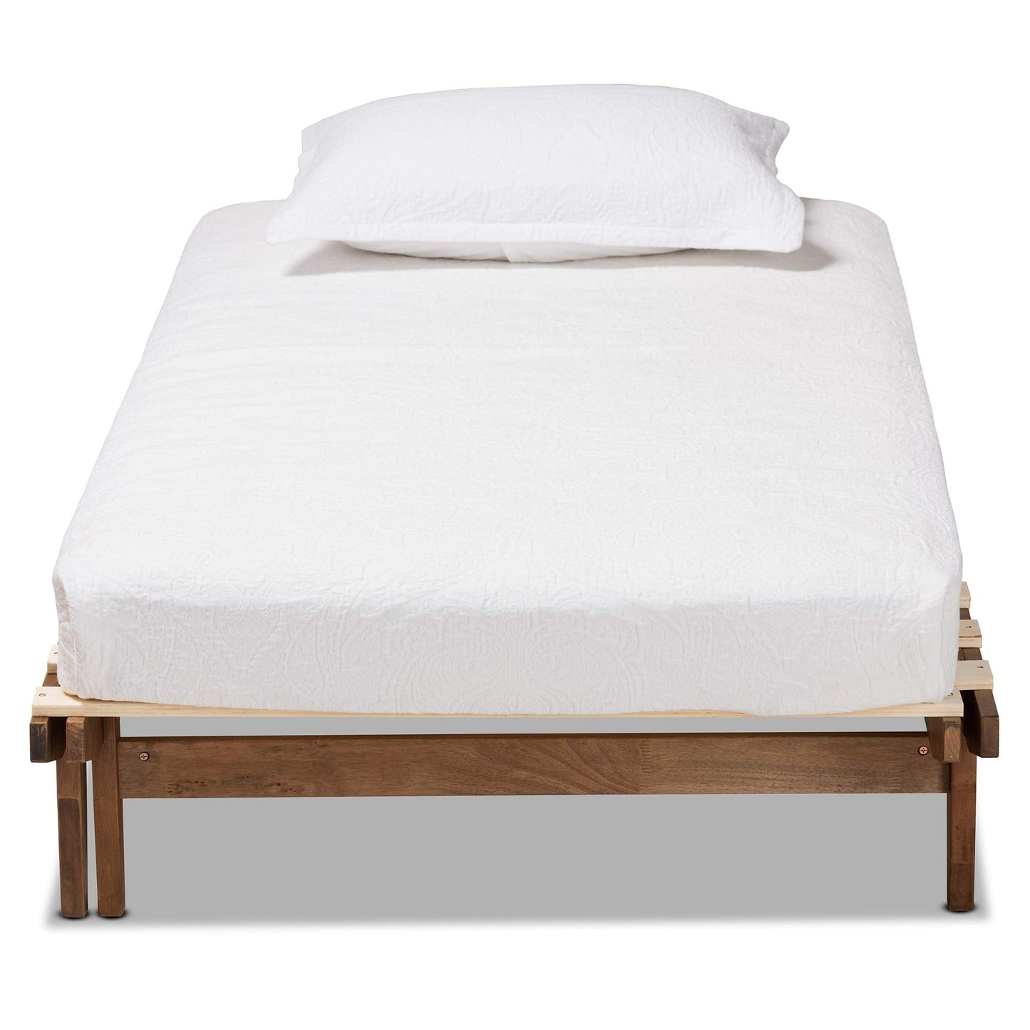 Baxton Studio Bed Frames, Twin/King, Walnut