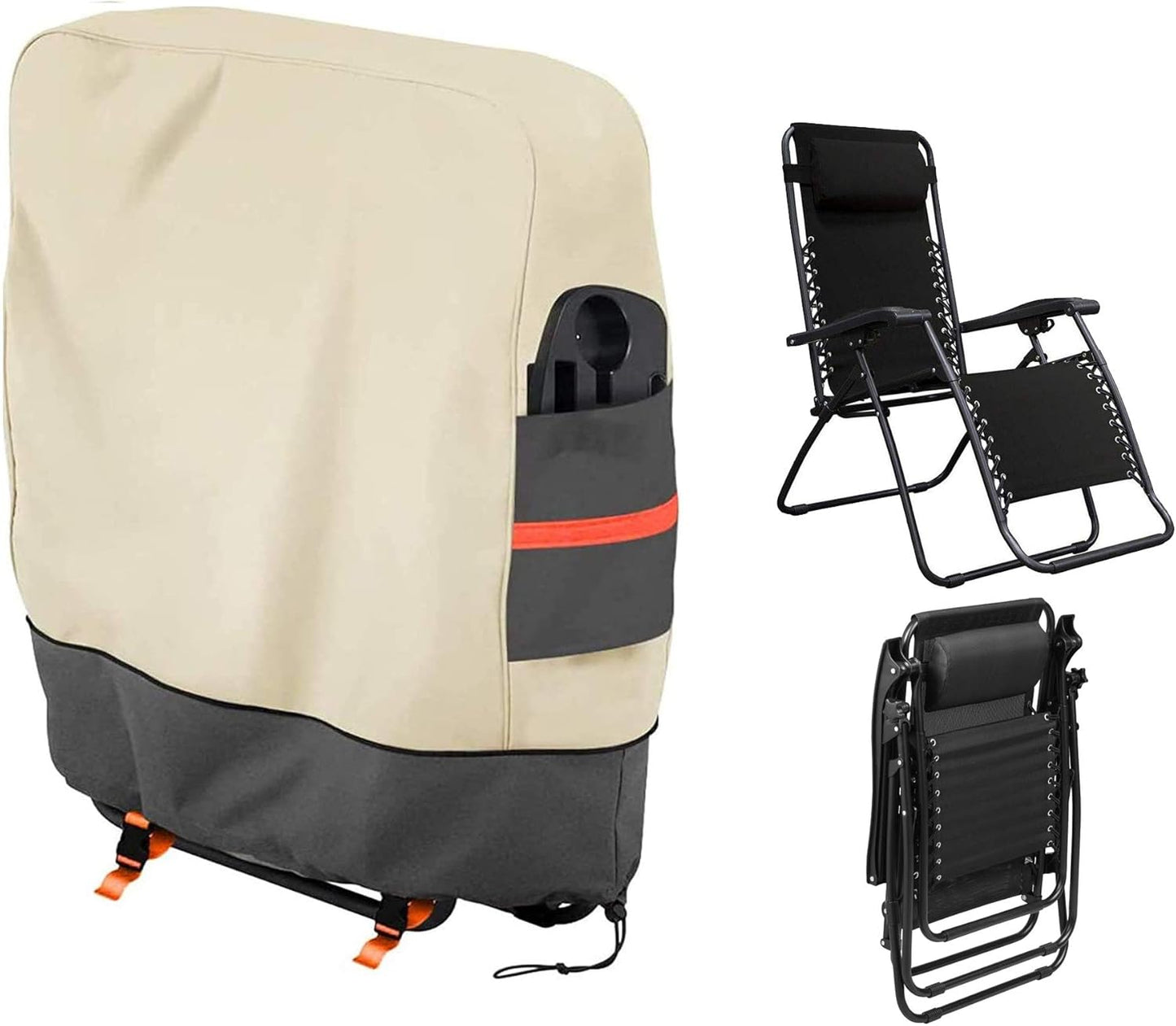(2PC) SOKINGCOVER Zero Gravity Chair Covers - Outdoor Folding Recliner Chair Cover, Waterproof, UV Resistant