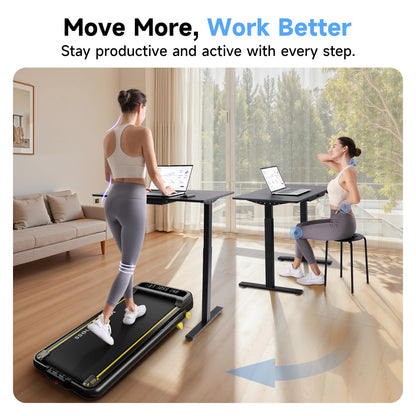 YPOO Walking Pad Treadmill, Incline Walking Pad with Handle, Foldable Treadmills for Home & Office, Compact Under Desk Running Machine for Workout Exercise Quiet