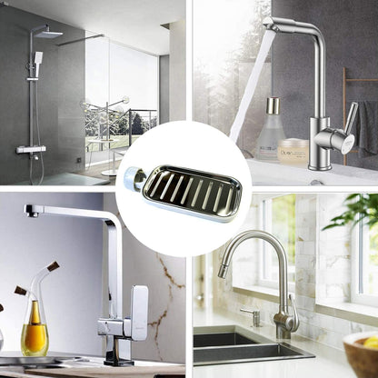 Sponge Holder for Kitchen Sink, Rustproof Waterproof Upgrade Sink Caddy, Stainless Steel, Easy to Install
