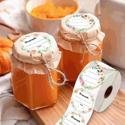2 Inch Watercolor Flower Canning Stickers 500 Pcs Write on Date Contents Homemade Canning Jar Lids Labels with Lines for Handmade Mason Jars Spice Food Container Bottle Kitchen Organizing & Storage