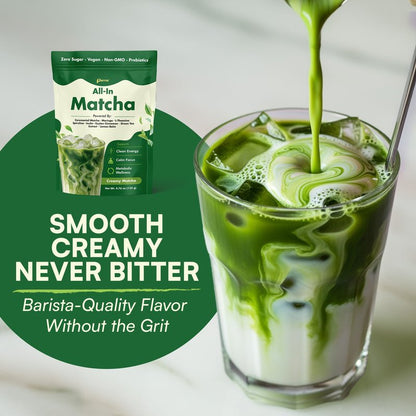 Ceremonial Grade Matcha Powder Infused with Moringa, Green Tea Extract, L-Theanine, Inulin, Spirulina, Ceylon Cinnamon, and Lemon Balm – 100% First Harvest Japanese Tea (30 Servings)