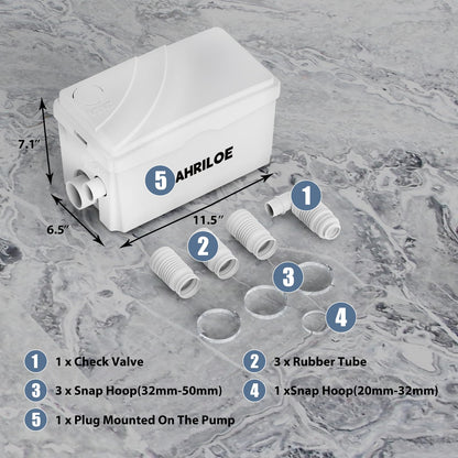 450W Sink Pump with 3 Inlets/1 Outlets, Macerator Pump(Not for Toilet)