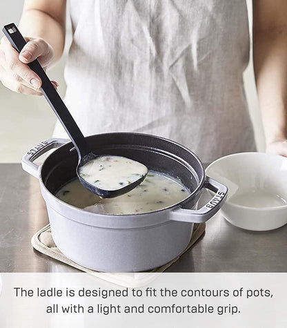 Yamazaki Home Tower Silicone Ladle, Black