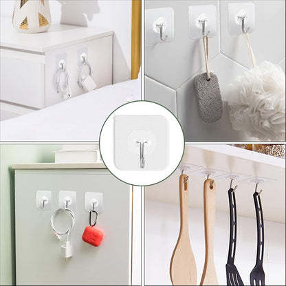 AROIC 58 Packs Adhesive Hooks for Hanging - Heavy Duty Self Adhesive Wall Hooks 20 lbs (Max)