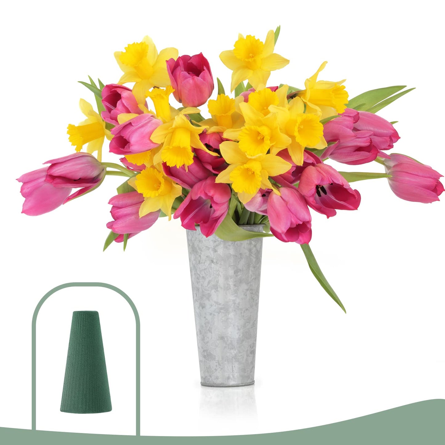 Shihanee 12 Pcs Floral Foam Cones for Artificial & Fresh Flowers, 4.72 x 2.8 Inch Wet & Dry Green Foam Blocks for Cemetery Vase Inserts, Wedding Centerpieces, and DIY Flower Arrangement Supplies