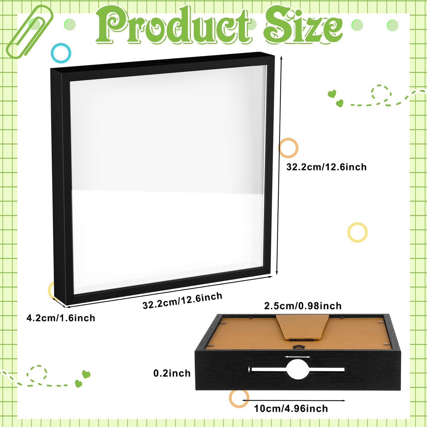 12x12 Traveler Adventure Shadow Box Frame Memory Box for Keepsakes Top Loading Shadow Keepsake Box with Slot for Concert Travel Ticket Stub Memory Wine Bottle Caps Shells Stamps, Creative Travel Gift