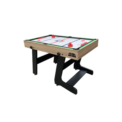 KICK Quatro 55" 4-in-1 Multi Game Table (Brown) – Foosball, Billiards/Pool, Push Hockey & Ping Pong