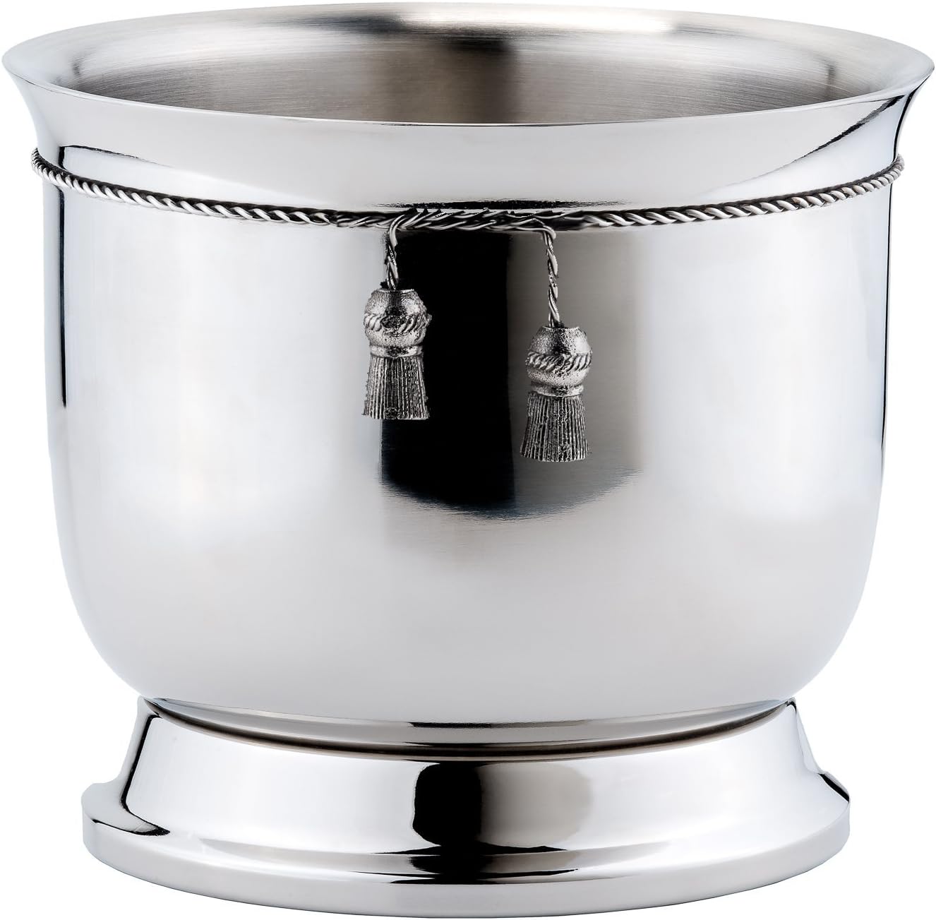 Old Dutch International Double-Walled Wine Cooler with Tie Knot, Stainless Steel, 8.5" x 9.75" Diameter