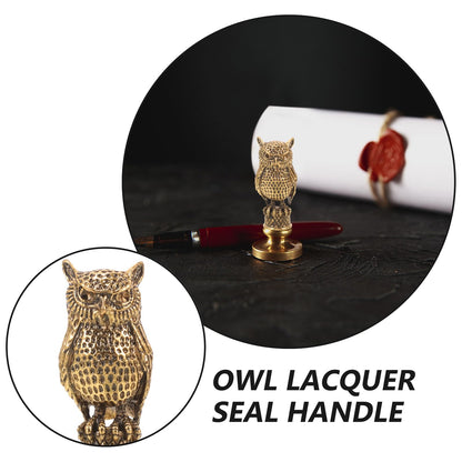 VILLCASE Owl Wax Seal Stamp Handle Only – Golden Metal Replacement Grip for DIY Wedding Invitations, Scrapbooking & Thank-You Cards