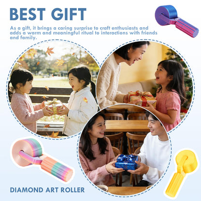 EVOCKAY Diamond Painting Roller Tool - Enhance Your DIY Crafts with Rhinestone Embroidery & Accessories（Rainbow Blue Yellow）