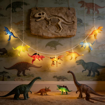 12 Decoration8 LED Dinosaur String Lights Battery Operated Dinosaur Lights String Realistic Looking Dino Light for Boys