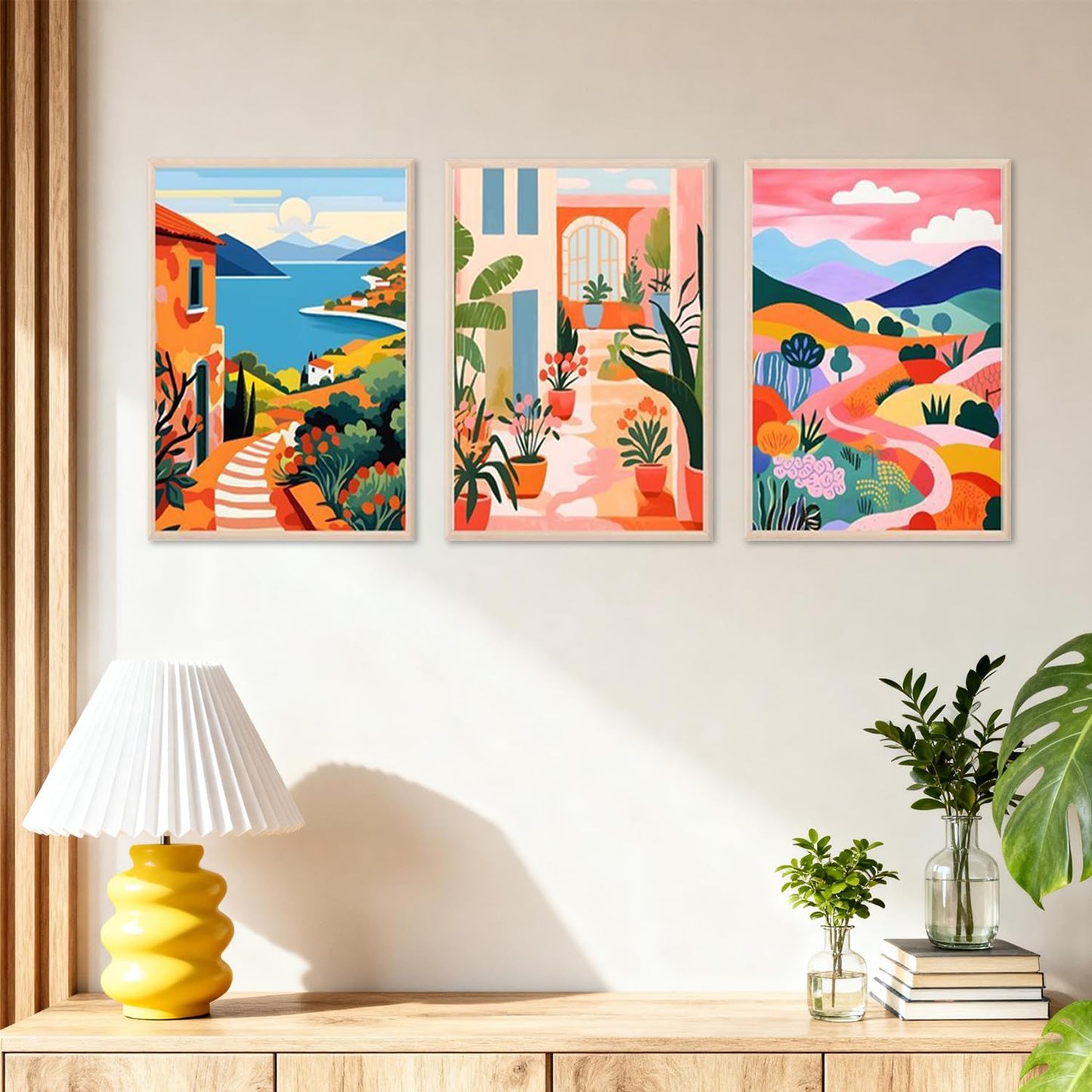 Amaieuin 6 Pack Landscape Paint by Numbers Kit for Adults Beginner, Number Painting for Adults,Easy Adult Paint by Numbers for Home Decor Gift 12x8in