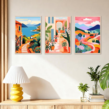 Amaieuin 6 Pack Landscape Paint by Numbers Kit for Adults Beginner, Number Painting for Adults,Easy Adult Paint by Numbers for Home Decor Gift 12x8in