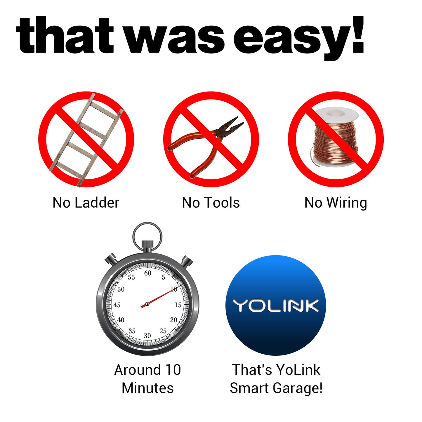 YoLink Smart Garage Door Solution Kit - Convert Any Garage Door to Smart in Seconds! Battery-Powered, No-Wires, No-Tools Super-Easy Installation. Compatible with Alexa & IFTTT