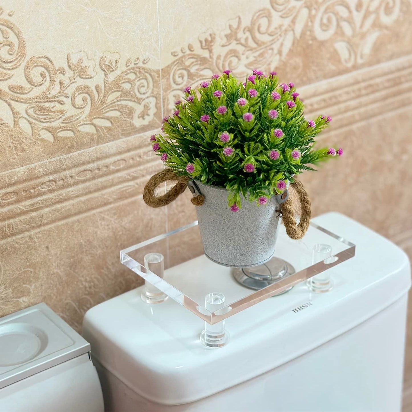 Bigfety Acrylic Pedestal Tray Stand Riser for Bathroom Kitchen countertop, Clear Display Base Home Decor