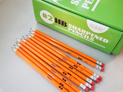 S & E TEACHER'S EDITION Woodcased #2 Pencils, Pre-sharpened, Yellow Pencils with Erasers #2 HB Lead Bulk Box, No. 2, Back to school, 1000Pcs