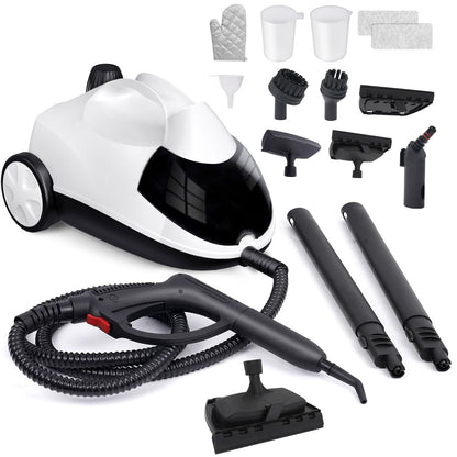 Steam Cleaner 1.5L Steamer for Cleaning Fast Heating 6-in-1 Multi-Surface with 8 Accessories UL499 Certified Heavy Duty Steam Cleaner for Home, Car, Floors, Sofas, Tiles, Grout Steam Cleaners