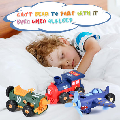Take-Apart Electric Building Toys Car, Toddler & Kids Tool Set with Motor & Electric Drill, STEM Educational Construction Toy for Ages 3+, Enhances Hands-On Skills for Preschool & Kindergarten Boys