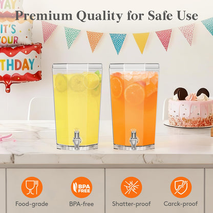 Lifewit 1 Gallon Drinks Dispense for Partiesr, Small Beer Dispenser, Plastic Beverage Pitcher for Cocktail, Soda, Tea, Juice Container for Lenmonade Stand, Mimosa Bar Supplies, 27 x 16 cm/10x6"