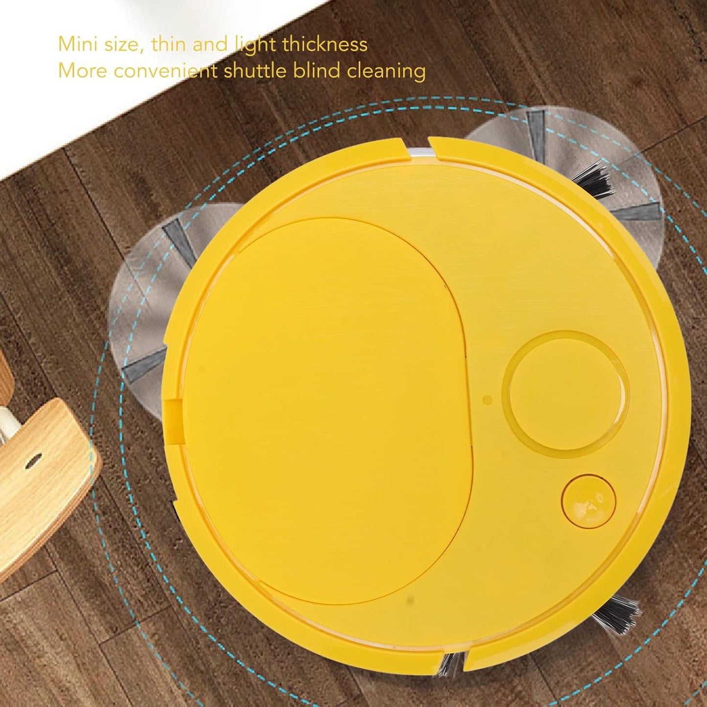 Mini Robot Vacuum Cleaner, Automatic USB Charging Robot for Pet Hair, Hardwood Floors, Tile Floor (Yellow)