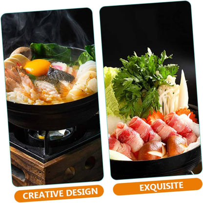 UPKOCH Sukiyaki Cheese Fondue Nabe BBQ Stove, Mini Cast Iron Skillet for Outdoor Cooking, Non-Sticky Pot