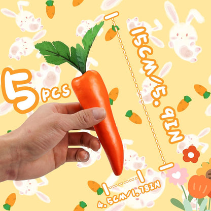 Lorigun 5 Pcs Simulation Carrots, Artificial Vegetables for Home and Kitchen Decorations
