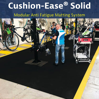 NoTrax Fire Retardant Anti Fatigue Mat Interlocking Floor Tiles - Black 3'x3' Modular Standing Pad Puzzle Mats Designed for Custom Stress Mats for Standing at Work - 1 Tile - Rubber - 656SFR33BL