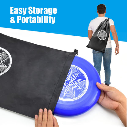 Eastgoing Outdoor Flying Disc Game Set, Bottle Game with Height Adjustment Button und Score Tracker, Outdoor Polish Horseshoes Game Set for Lawn, Backyard, Park, Camping，Beach Game