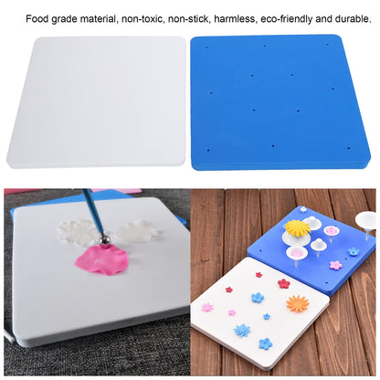 OUKENS Fondant Foam Pad, 2 Pcs 12 Holes Silicone Sponge Mat, Paste/Sugar Flower/Gum/Chocolate/Clay Modelling Tools, Drying Tray for Sugarcraft, Cake Decoration, Handmade, DIY