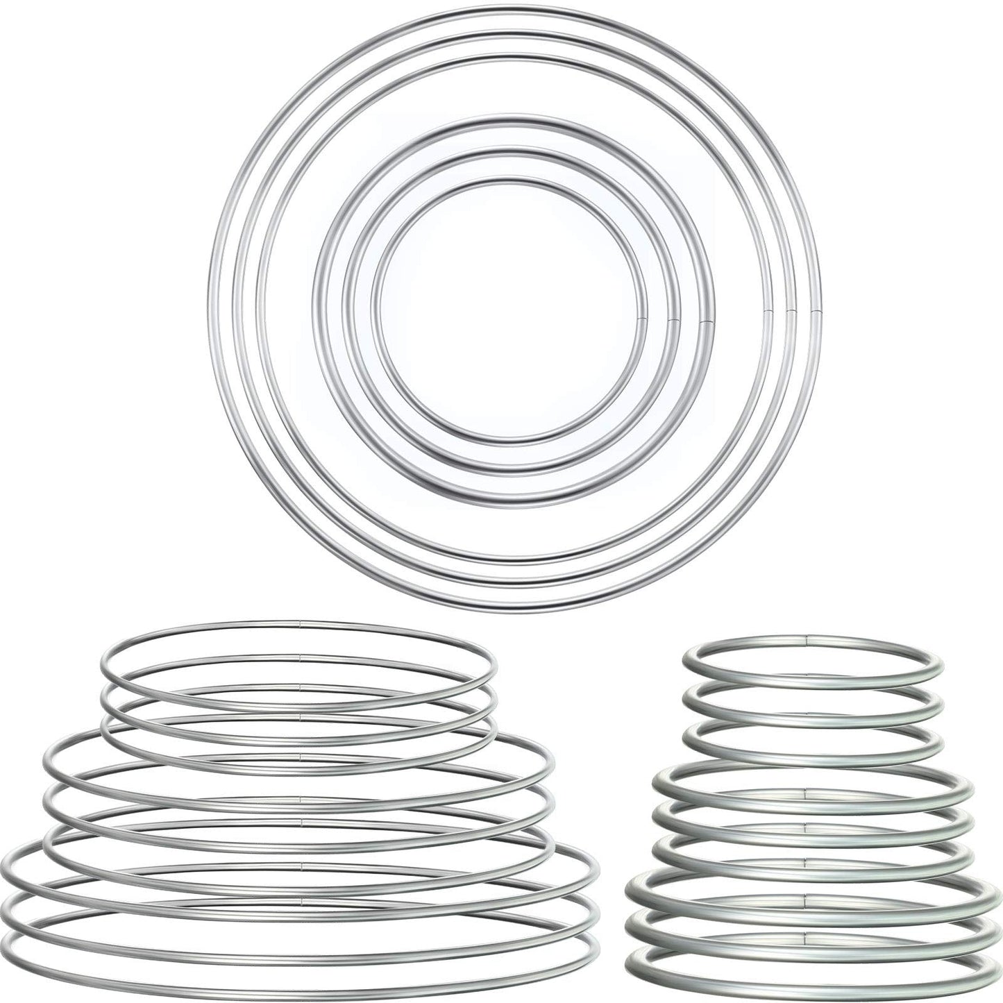 Hotop Metal Rings Hoops Metal Dream Catcher Macrame Steel Craft Rings Floral Hoop for Wreaths Macrame Projects(24 Pcs,Circle)
