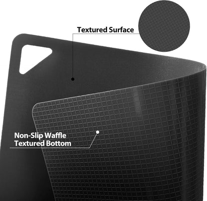 WK Flexible Cutting Board Set of 6, Plastic Cutting Boards for Kitchen, Non Slip Mats with Hole, BPA Free, Dishwasher