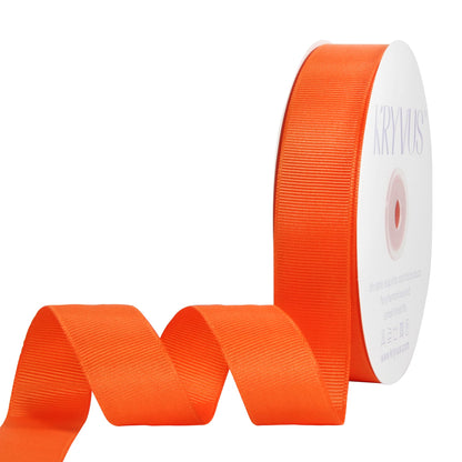 Kryvus Orange Ribbon, Grosgrain Ribbon 1 Inch x Continuous 50 Yards, Orange Grosgrain Ribbon for Crafts, Gift Wrapping, Hair Accessories, Wedding Decor, Sewing and Bow Making