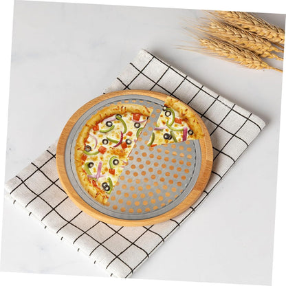 Pizza Pan for Oven, Round Shaped Baking Pan, Perforated Pizza Tray, Cookie Tray, Stainless Steel Biscuit Crisper
