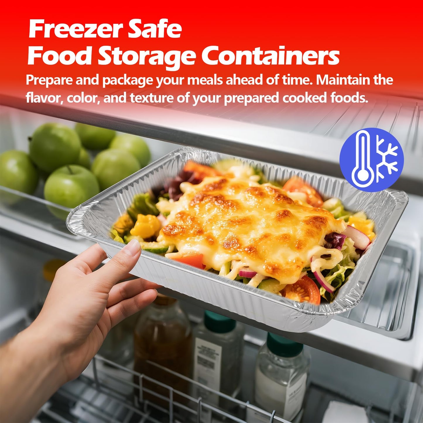 MAXTBEE 9x13 Aluminum Foil Pans with Lid, 10 Pack Disposable Trays Half Size Heavy Duty Tin Pans Deep Food Containers For Cooking, Meal Prep, Baking, Roasting, Chafing, Heating or Steam Table