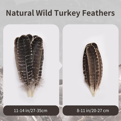 Natural Turkey Feathers, 30pcs 11-14 inch (27-35cm) Bulk Feathers for DIY Jewelry Hat Wedding Home Party Dream Catcher Supplies