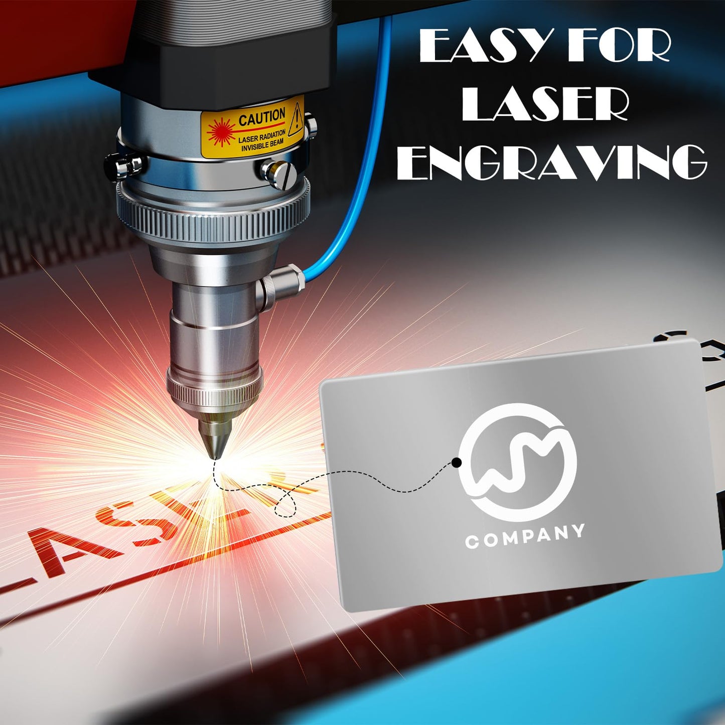 weparmeety 100 Pcs Sliver Metal Engraving Blanks Colorful Aluminum Sheet Laser Engraving Business Card Multipurpose DIY Gift Cards 86 x 54 x 0.21 mm