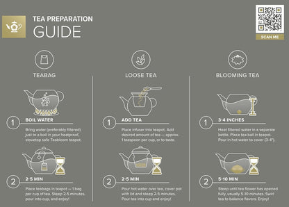 2 2-in-1 Teabloom Stovetop & Microwave Safe Glass Teapot with Removable Loose Tea Glass Infuser Includes Blooming Teas
