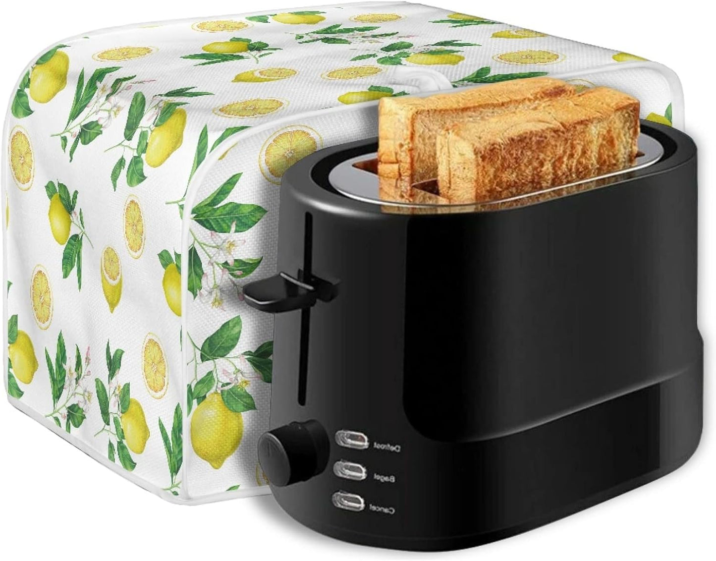 Toaster Cover 2 Slice, Lemon Theme Small Appliance Cover for Kitchen, Dust and Fingerprint Protection