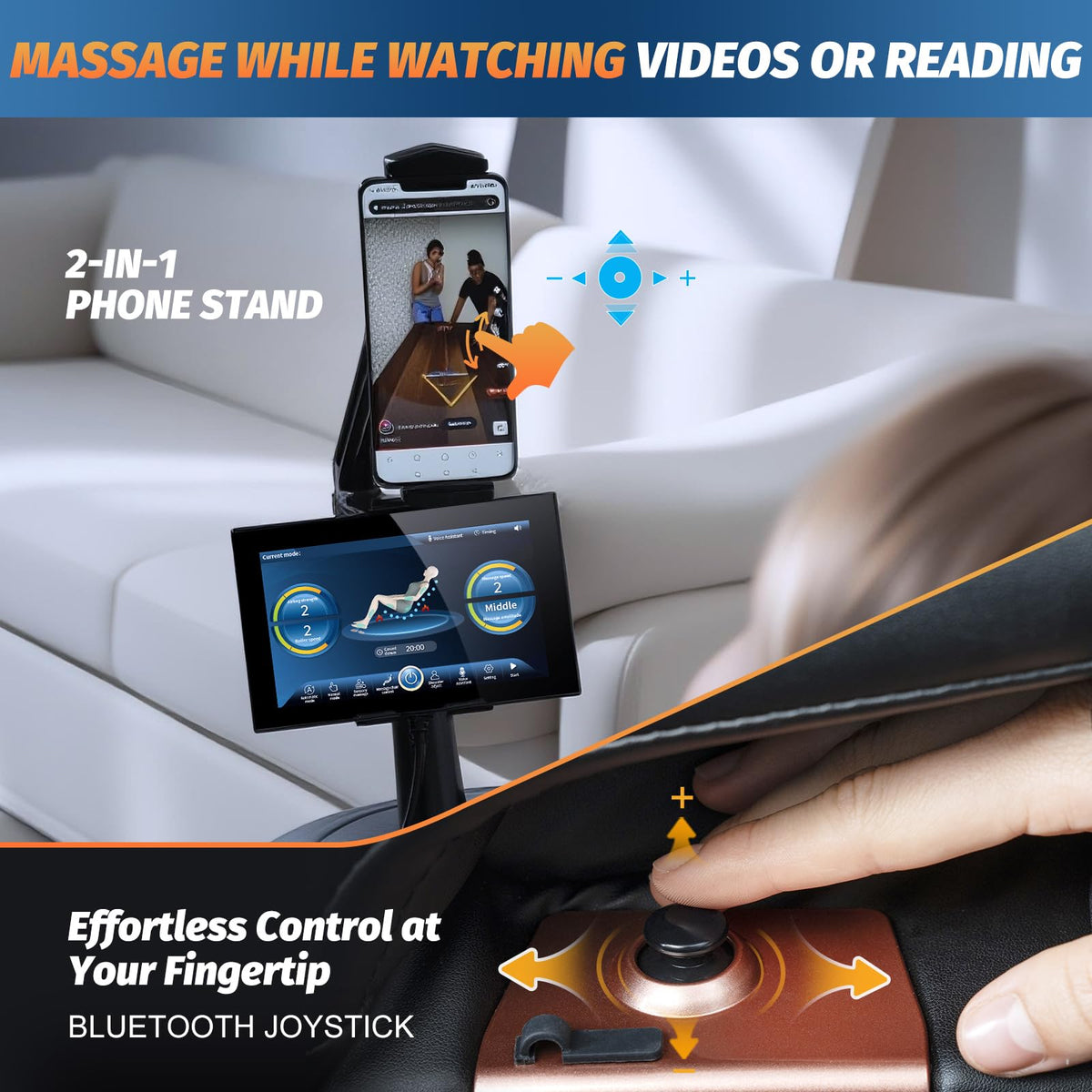 KTENTITO Massage Chair Full Body, 2026 Zero Gravity SL-Track Shiatsu Massage Chairs Recliner with AI Voice, LED Backlight Remote Control, Waist & Calf Heating, Phone Joystick and Holder, G6 Black