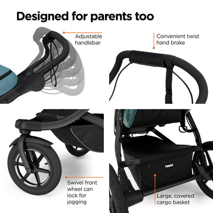 Thule Urban Glide 3 Single Child All-Terrain Stroller, Lightweight, Air-Filled Tires & Suspension, Integrated Hand Brake