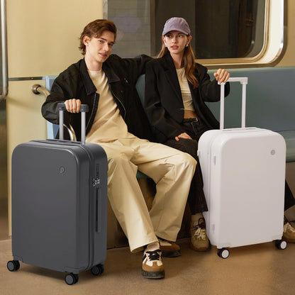 mixi Luggage Suitcase with Spinner Wheels, Hardside Rolling Suitcase PC with Cover & TSA Lock Lightweight Travel Case 28in Checked in, Rock Gray