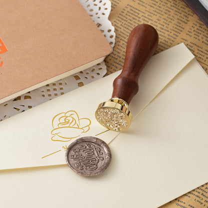 Wax Seal Stamp Set,Ailtuer 6 Pieces Plant Series Sealing Wax Stamp Heads + 1 Wooden Hilt, Vintage Seal Wax Stamp Kit with Gift Box (Botanical Set)