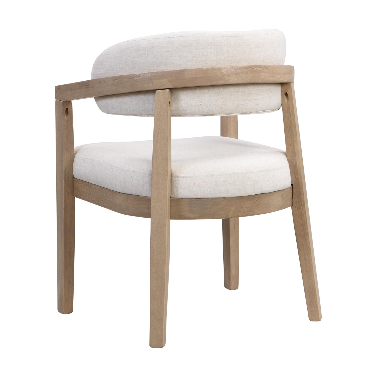 Christopher Knight Home Set of 2 Lanford Fabric Upholstered Dining Chairs, Curved Backrest Kitchen Side Chair, Soft Padded Seat&Back Cushion, Solid Wood Armchair, Ergonomic Extra Seat,Beige+Light Ash