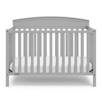 Graco Benton 5 in 1 Convertible Crib (GREENGUARD Gold Certified) with Premium Foam Crib and Toddler Mattress Included - Pebble Gray, Converts from Baby Crib to Toddler Bed, Daybed and Full-Size Bed