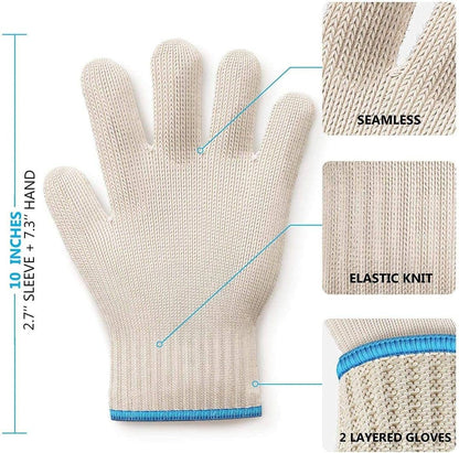 Heat Resistant Oven Gloves with Fingers - 3 Pairs Cotton Kitchen Pot Holders