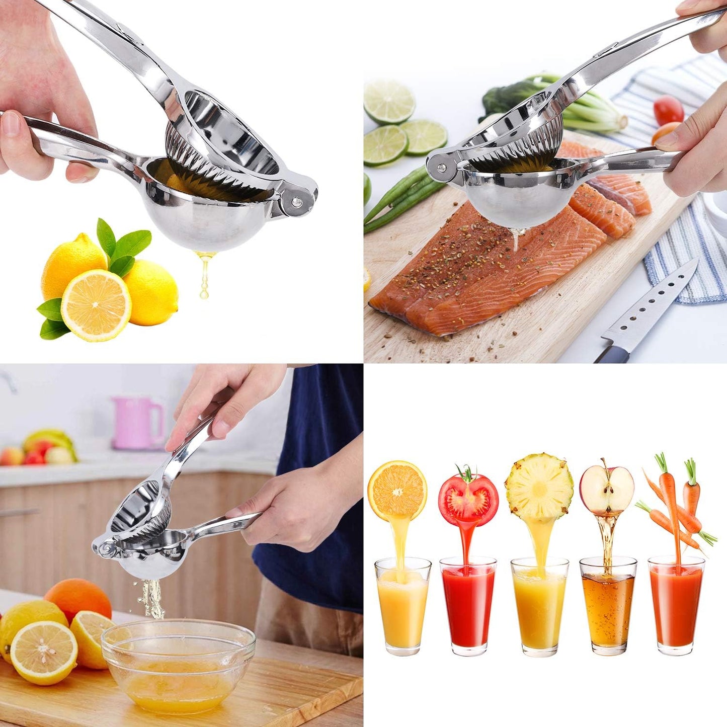 Manual Lemon Squeezer - Metal Rustproof Lime Squeezer, Handheld Citrus Press Juicer for Extracting Lemon Juice
