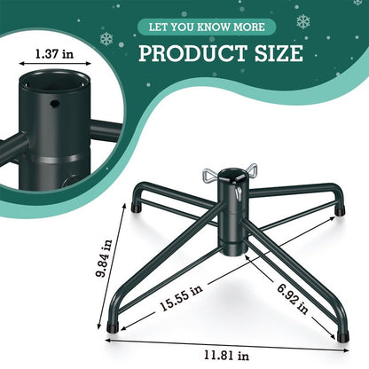 Hemndic Christmas Tree Stand for 4-6 Ft Artificial Trees, Universal Replacement Christmas Tree Base, Metal Folding Xmas Tree Stand Fits Artificial Tree Under 1.37 Inch Poles