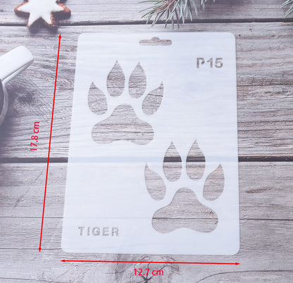 Sowaka 20 Pcs Animal Footprint Stencils Plastic Reusable Painting Templates for Painting on Wood Walls Art Craft Scrapbooking Journal Drawing Home Decoration Christmas Halloween