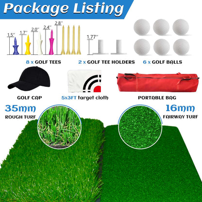 KAIDIDA Golf Practice Net: 10x8ft Heavy Duty for Yard Driving Garage Home Use Adults Golfers with Ball Tee Turf Mat Cap